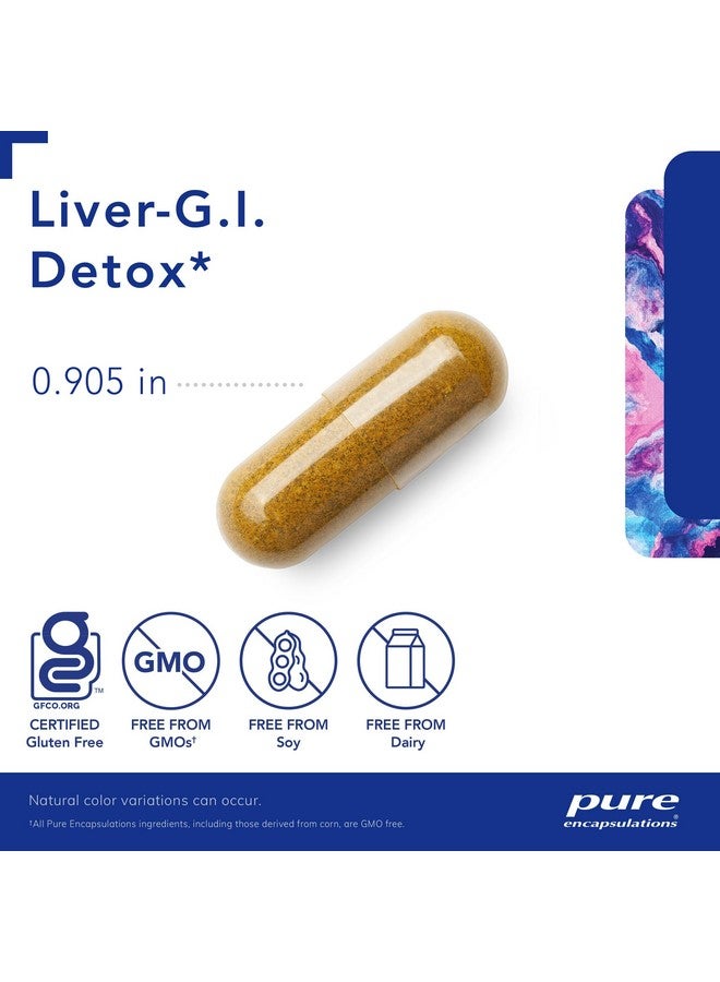 Pure Encapsulations Liver-GI Detox - منظف الكبد ومزيل سموم الجهاز الهضمي* - مع حمض ألفا ليبويك ومستخلص الكركمين - خالٍ من الجلوتين وغير معدّل وراثيًا - 120 كبسولة - Image 3