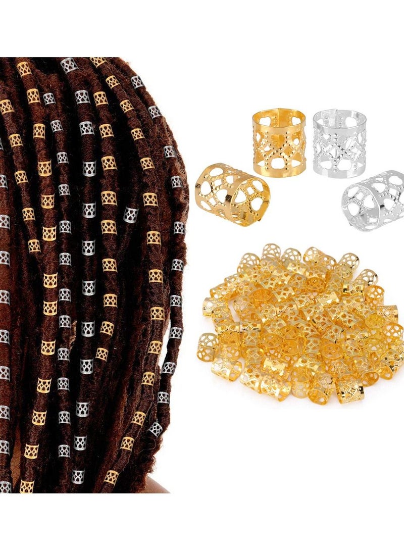 KASTWAVE Braid bead braid ring clip 200 braid metal cuff ornaments (silver and gold) - Image 1