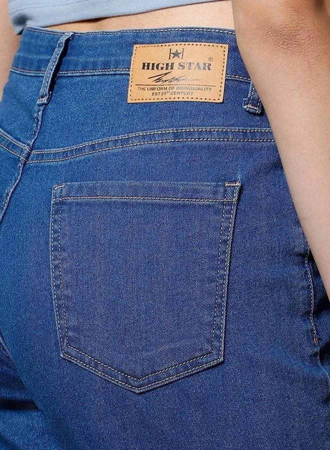 HIGH STAR High Rise Plain Regular Fit Jeans by Styli