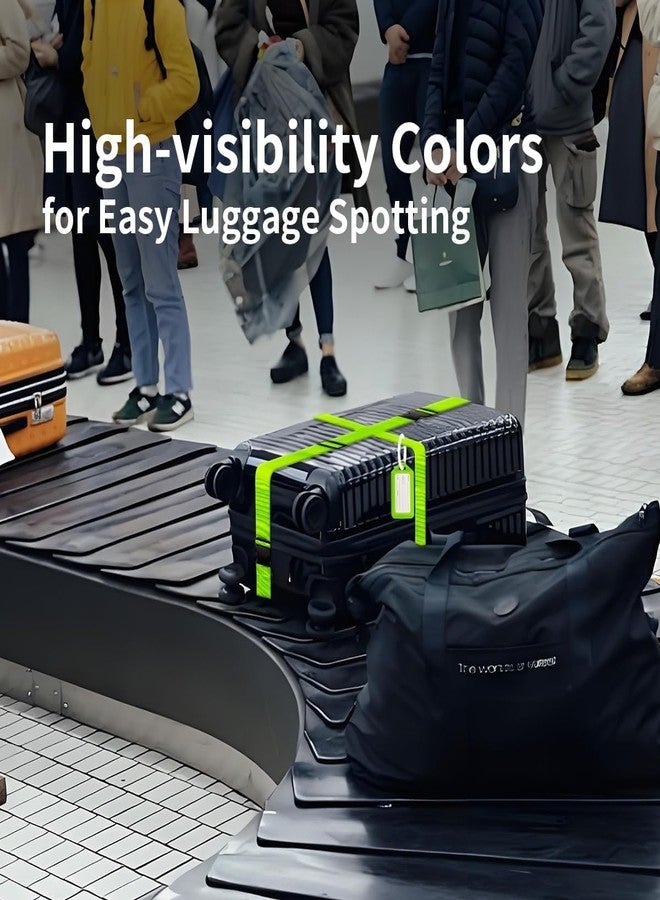 Hexwell أحزمة أمتعة هيكسويل للحقائب بطول 79 بوصة، حزام أمتعة قابل للتعديل مع علامات تعريفية، حزام أمتعة سفر سهل التعرف عليه (أخضر، عبوة من 4 قطع) - Image 3