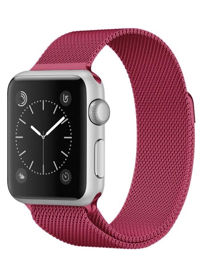 BGM Milanese Loop Magnetic Band For Apple Watch Series 6/SE/5/4 40mm 3/2/1 38mm Tea Red - Image 3
