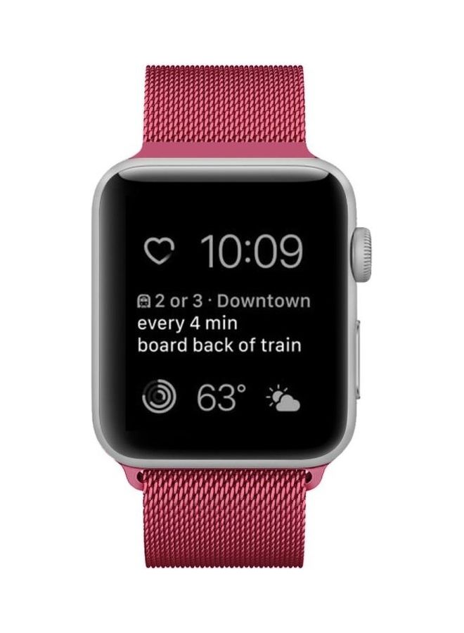 BGM Milanese Loop Magnetic Band For Apple Watch Series 6/SE/5/4 40mm 3/2/1 38mm Tea Red - Image 2