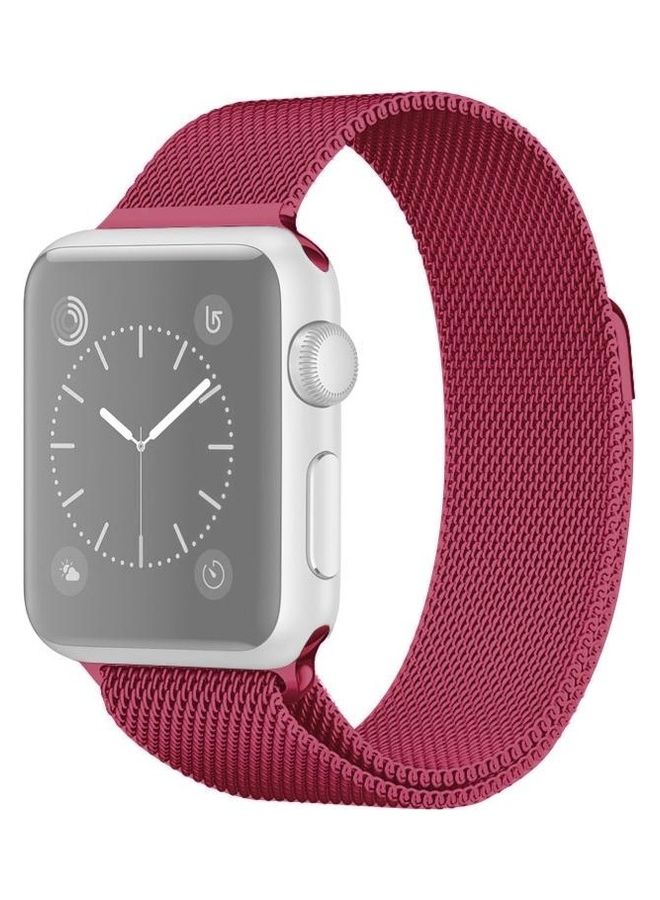 BGM Milanese Loop Magnetic Band For Apple Watch Series 6/SE/5/4 40mm 3/2/1 38mm Tea Red - Image 1