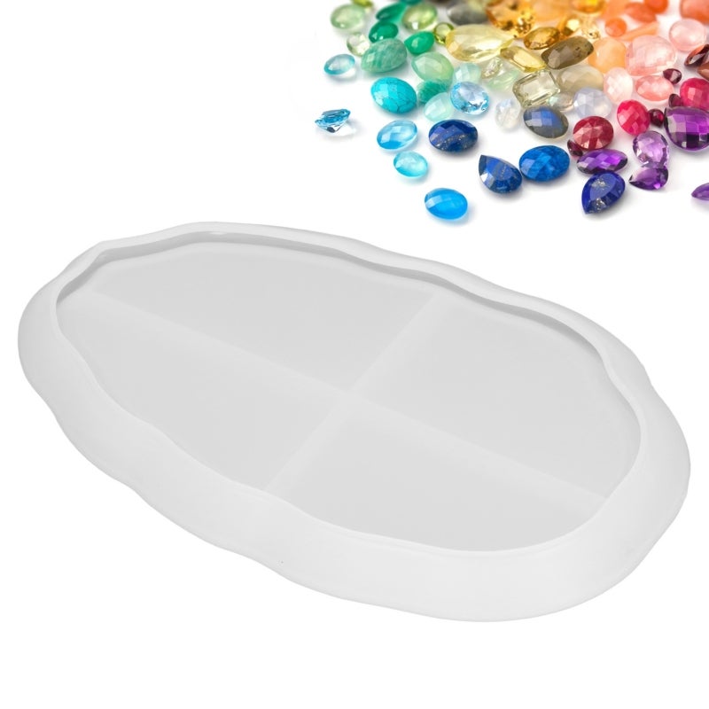 Resin Molds Soft Transparent Silicone - Easy Demolding Irregular Shape for DIY Craft Home Office Decor Storage Tray Making - Image 1