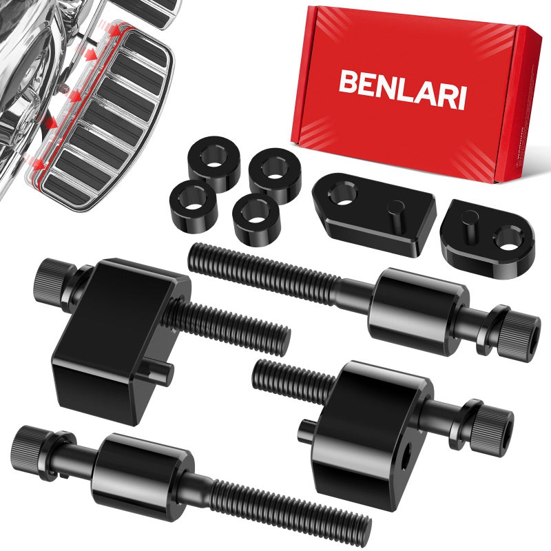 Benlari 1inch 15inch Driver Floorboard Extensions Floorboard Spacer Extenders Kit Fit for Harley Touring Street Glide Road Glide Electra Glide Road King 20092024 FL Trikes 20092013 Black