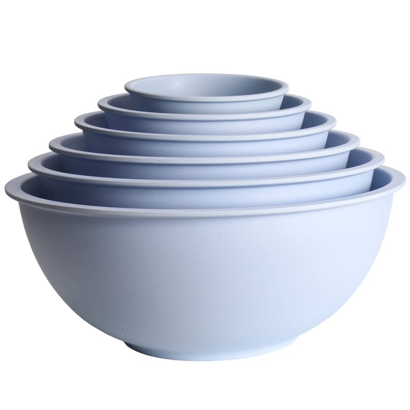 Chef Craft Eco Bamboo Fiber Mixing Bowl Set 6 Piece Set Blue