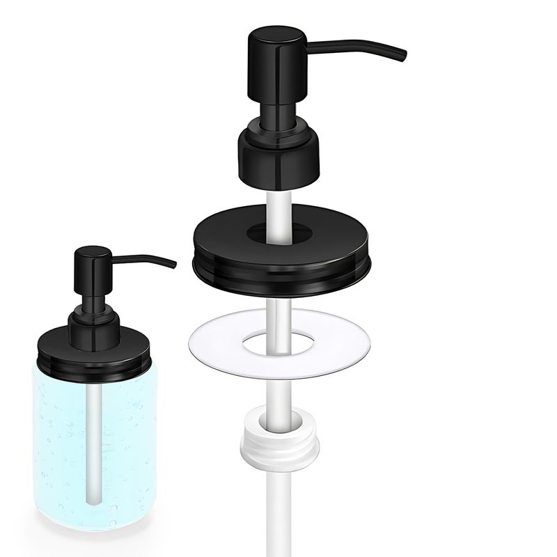 1 Pack Mason Jar Syrup Dispenser for 2.56in Glass Jars Food Grade Stainless Steel Waterproof Airtight Food Dispenser Pump with Sealing Cover for Honey Salad Dressings - Image 1