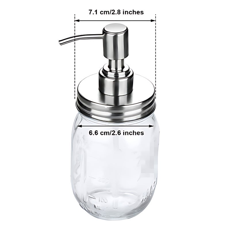 1 Pack Mason Jar Syrup Dispenser for 2.56in Glass Jars Food Grade Stainless Steel Waterproof Airtight Food Dispenser Pump with Sealing Cover for Honey Salad Dressings - Image 2