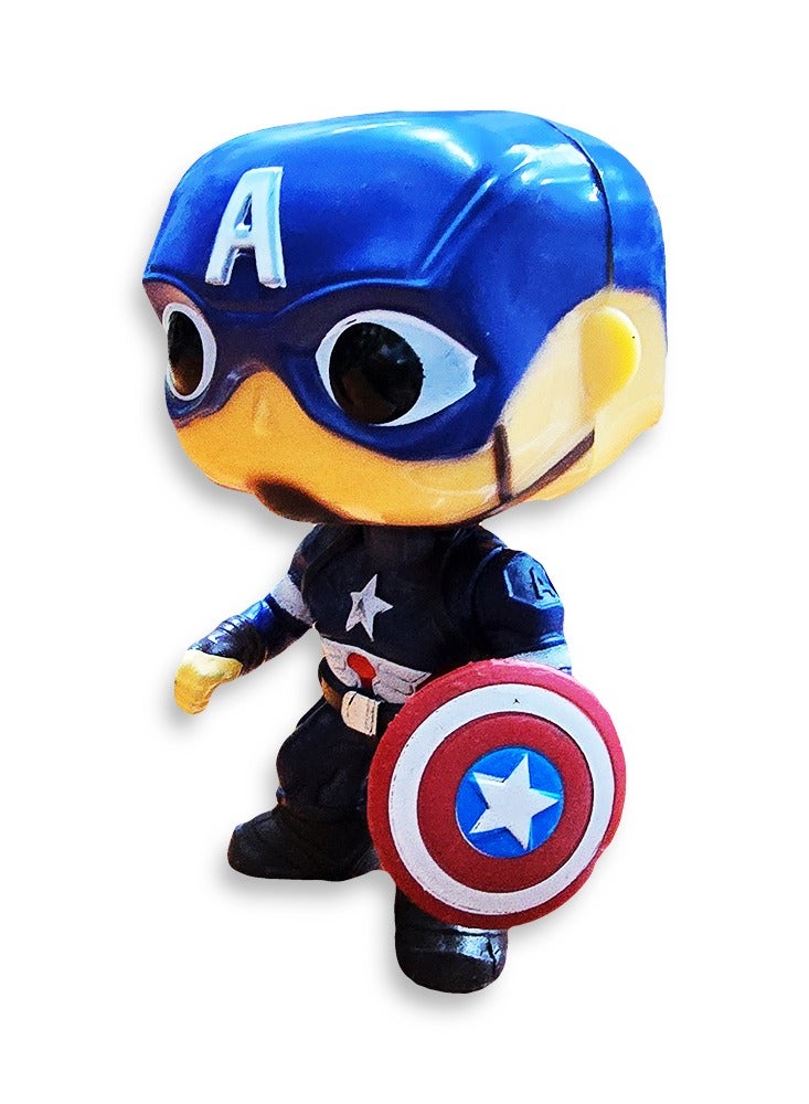 مجسم شخصية كابتن أمريكا المتحركة من فانكو للأطفال والرضع، ألعاب للأولاد والبنات، مقاس 2.5 × 2.5 × 3.75 بوصة - Image 2