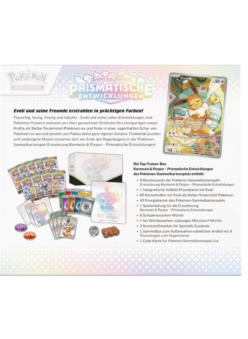 Pokemon Pokémon - Trading Card Game: Top Trainer Box Crimson & Purple - Prismatic Developments (1 Full Screen Promo Card, 9 Booster Packs & Premium Accessories) - Image 3
