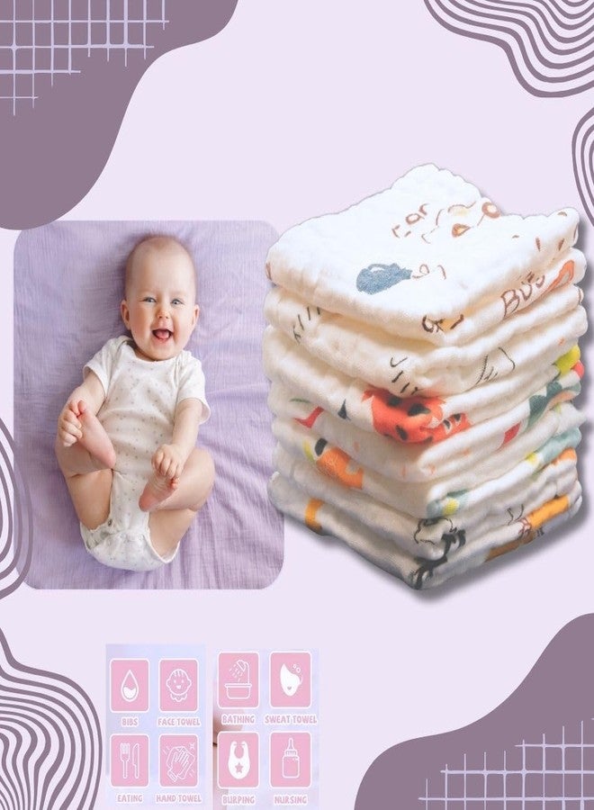 Closecret Muslin Bath Washcloths 100% Muslin Cotton 25 x 25 cm Extra Soft and Absorbent Hankies Baby Muslin Napkins for Boys Girls (Pack of 5) White - Image 4