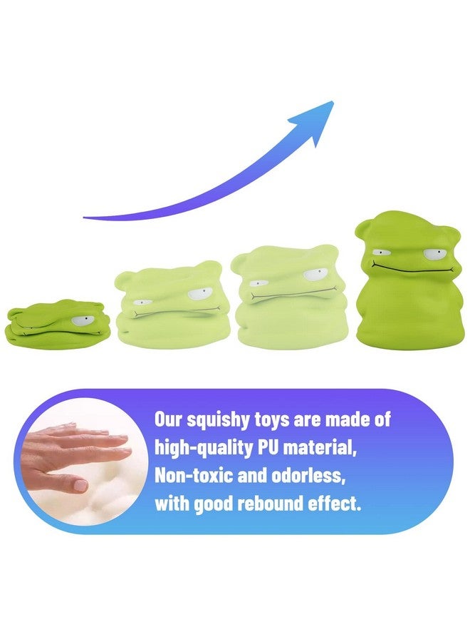 Anboor 4.7Inches Squishies Toy Green Small Monster Squishys Animals,Slow Rising Funny Squeeze Stress Toy Ball For Kids,Halloween Special Birthday Squishys Collection Party Décor - Image 3