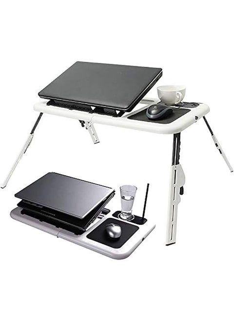 Lapdesks Multi Function Folding Laptop Desk Table Laptop Stand Holder With 2 Usb Cooling Fans Mouse Pad Table Lapdesks For Bed