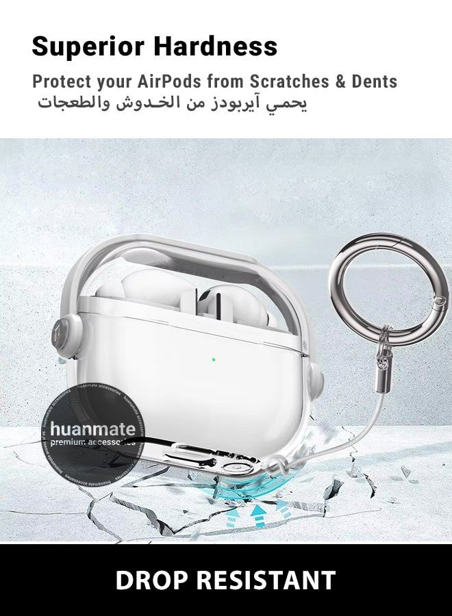 huanmate Samsung Galaxy Buds 3 Pro Premium Protection Case Cover - Clear/White - Lightweight, Stylish Design, Accurate Cut-outs - Easy to Install & Remove - Durable Shield for Your Samsung Galaxy Buds 3 Pro - Image 4