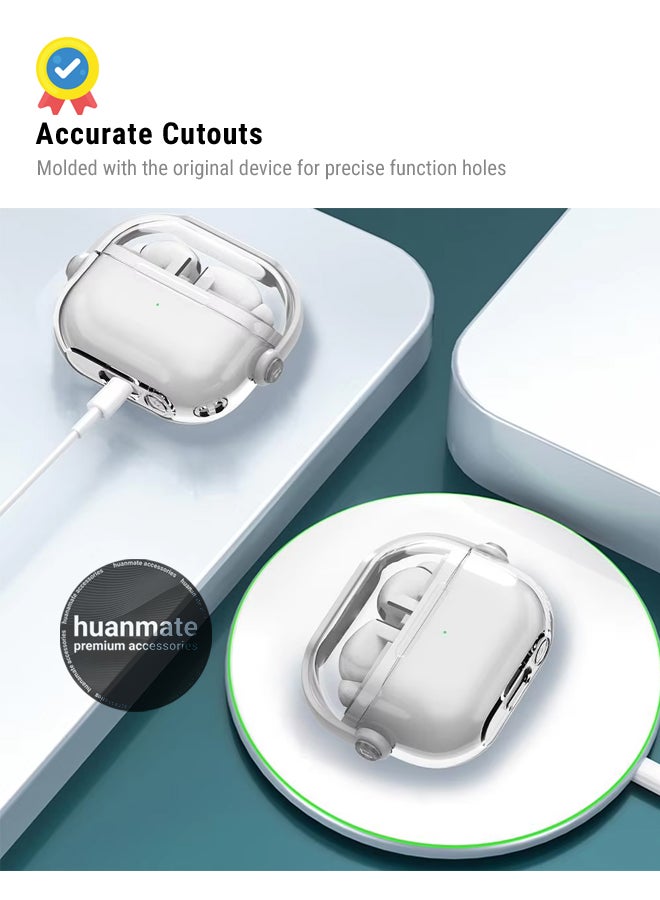 huanmate Samsung Galaxy Buds 3 Pro Premium Protection Case Cover - Clear/White - Lightweight, Stylish Design, Accurate Cut-outs - Easy to Install & Remove - Durable Shield for Your Samsung Galaxy Buds 3 Pro - Image 5