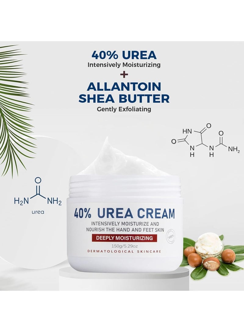 CANAMIN 40% Urea Cream for Cracked Feet & Hands 150g, Urea Cream for Dry Skin Moisturizer Cream, Callus Remover, Foot and Hand Cream Care Lotion Nourishes Repairs & Softens Skin Heels Repair Cream - Image 2