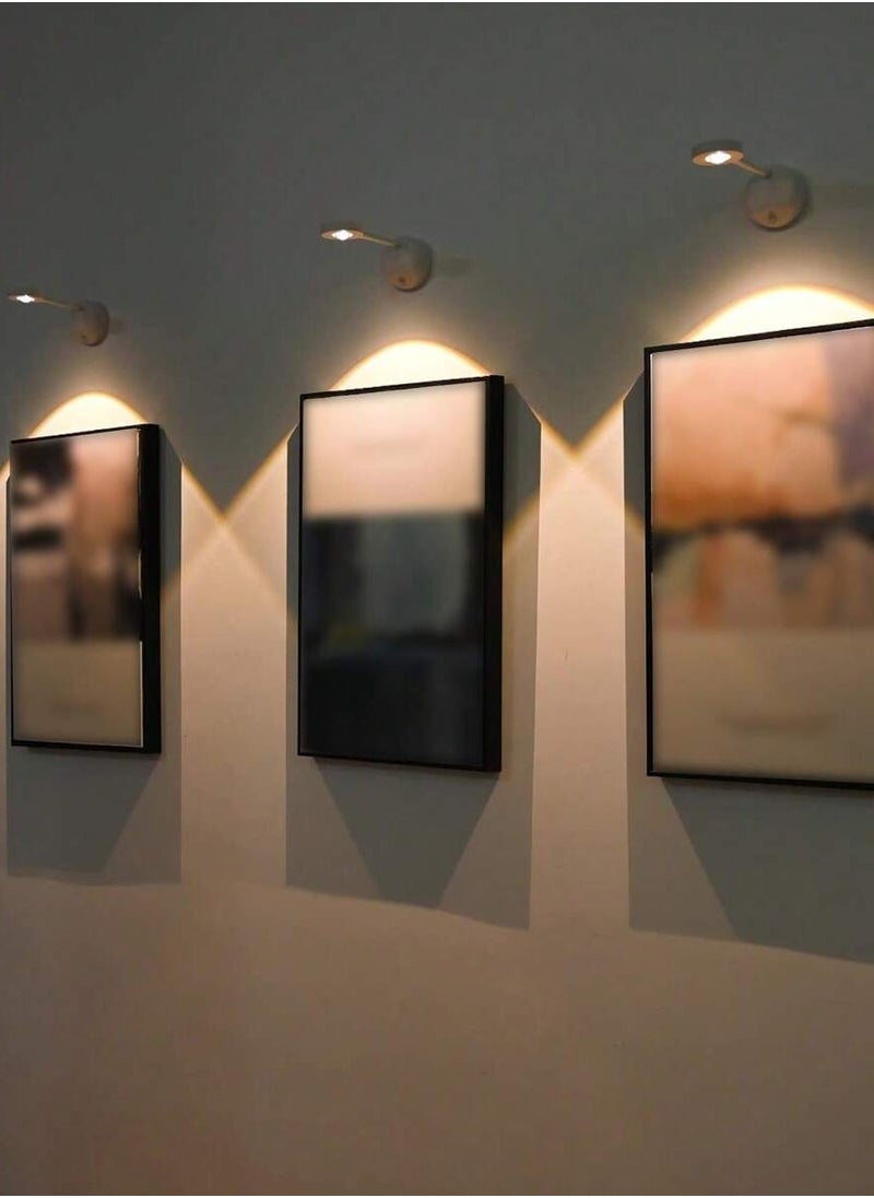 Motion Sensor Wall Light - Rechargeable, Touch Control, Dual-Use Wall/Desk Lamp with Adjustable Brightness and Color Temperature,Suitable for Art Galleries, Bedrooms, and Corridors.
