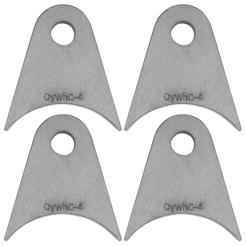 OywhC Weld on Tabs Steel shock mounts Universal Weld on Tabs Axle Mount with a 12 Hole 21116 Height 249 Wide 14 Thick Pack Of 4 Tabs Steel Mounting Bracket OywhC4 - Image 1