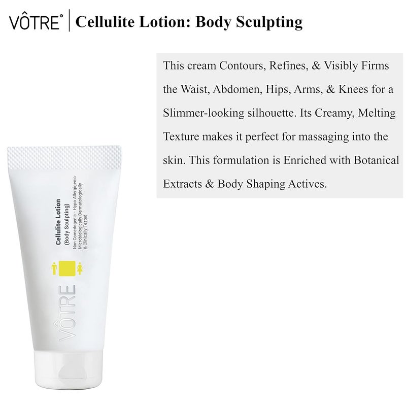 Votre Votre Natural Vegan Cellulite Lotion Body Sculpting Shaping for Dryness Loss Firmness and Elasticity No Paraben Sulfates 150 g - Image 3