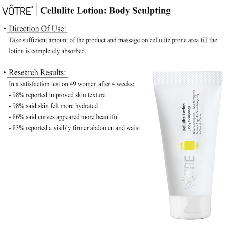 Votre Votre Natural Vegan Cellulite Lotion Body Sculpting Shaping for Dryness Loss Firmness and Elasticity No Paraben Sulfates 150 g - Image 4