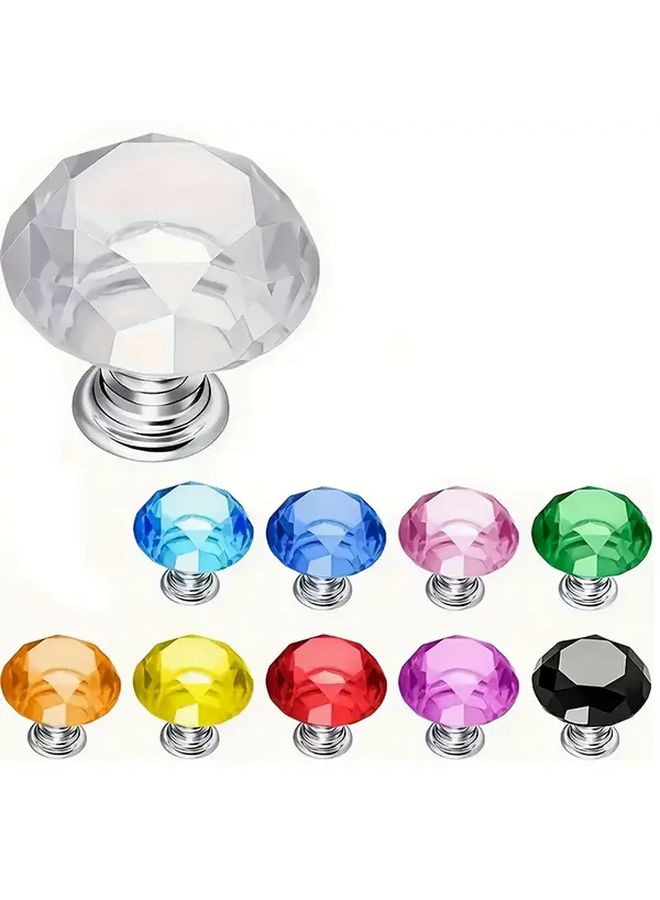 Mix Colors 10pcs Crystal Cabinet Drawer Handles 30mm Diamond Wardrobe Kitchen Dressing Table Handles - Image 3