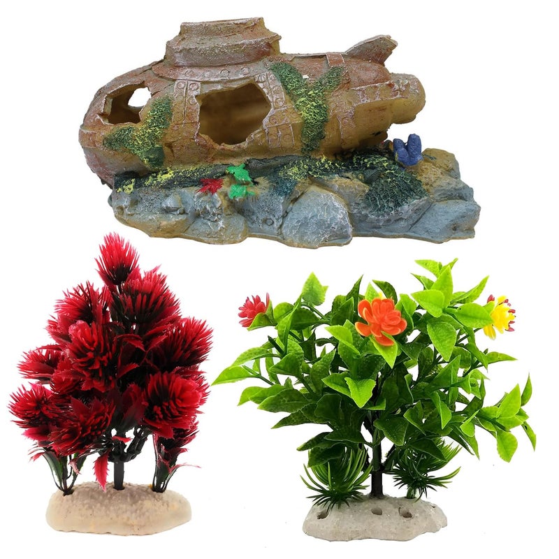 JAINSONS Aquarium Decoration Combo Items - Image 1