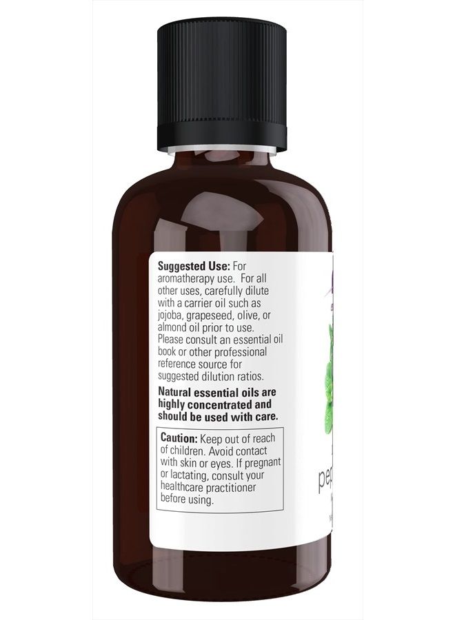 now Essential Oils, Peppermint Oil, Invigorating Aromatherapy Scent, Steam Distilled, 100% Pure, Vegan, Child Resistant Cap, 2-Ounce - Image 2