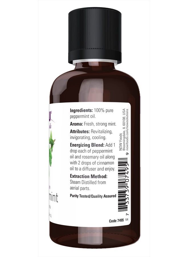 now Essential Oils, Peppermint Oil, Invigorating Aromatherapy Scent, Steam Distilled, 100% Pure, Vegan, Child Resistant Cap, 2-Ounce - Image 3