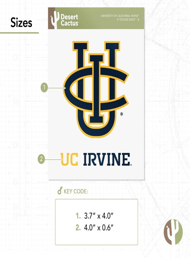 Desert Cactus University of California Irvine Sticker Anteaters UCI Eaters Vinyl Decal Laptop Water Bottle Car Scrapbook Sheet (4 Inch Set VB) - Image 3