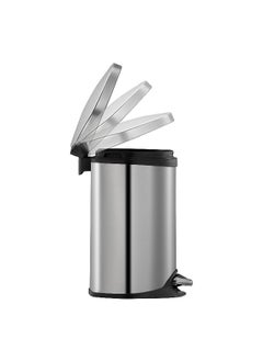 EKO Non-Slip Stainless Steel Shell Step Bin Silver 10 L EK9218MT-10L  - Image 2