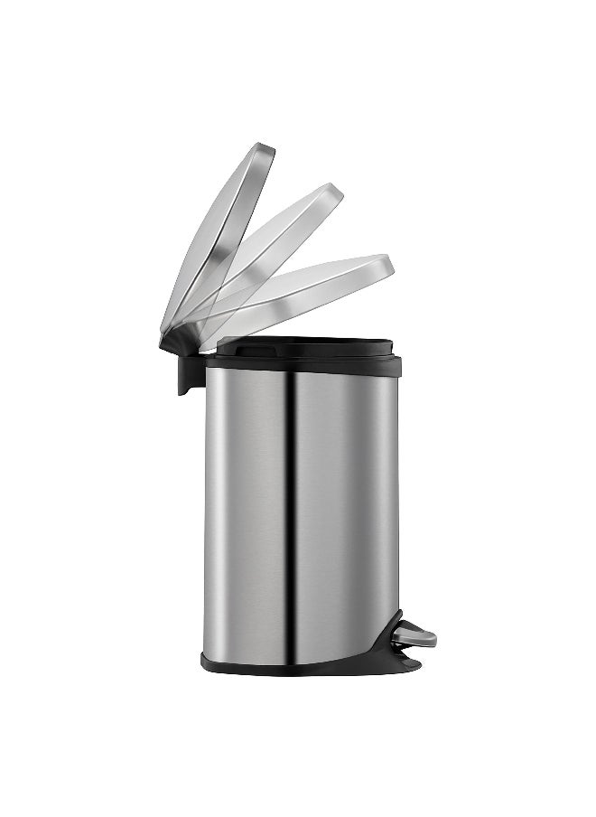 EKO Non-Slip Stainless Steel Shell Step Bin Silver 10 L EK9218MT-10L  - Image 2