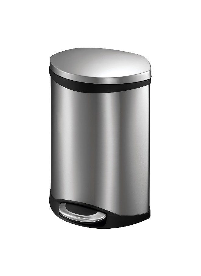 EKO Non-Slip Stainless Steel Shell Step Bin Silver 10 L EK9218MT-10L  - Image 1