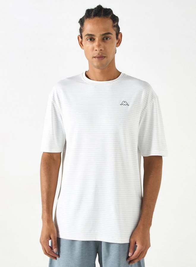 Kappa Textured T-shirt with Short Sleeves and Crew Neck