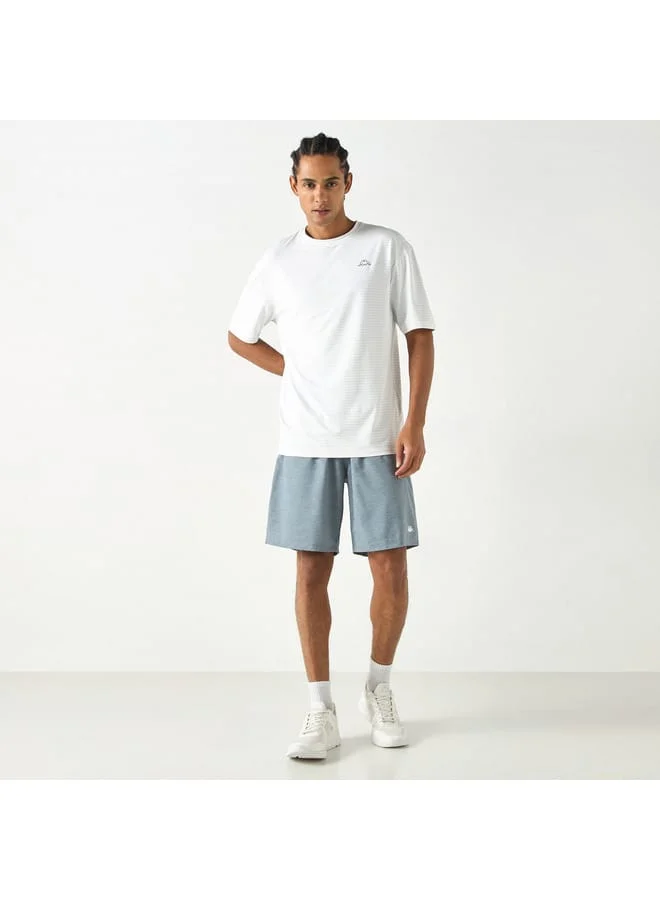 Kappa Kappa Textured T-shirt with Short Sleeves and Crew Neck