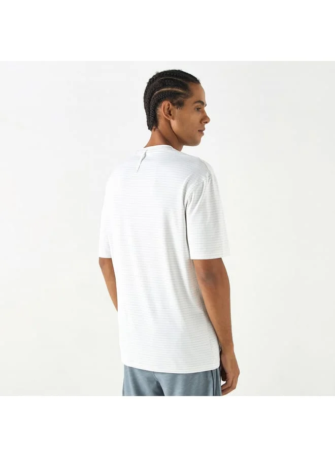 Kappa Kappa Textured T-shirt with Short Sleeves and Crew Neck