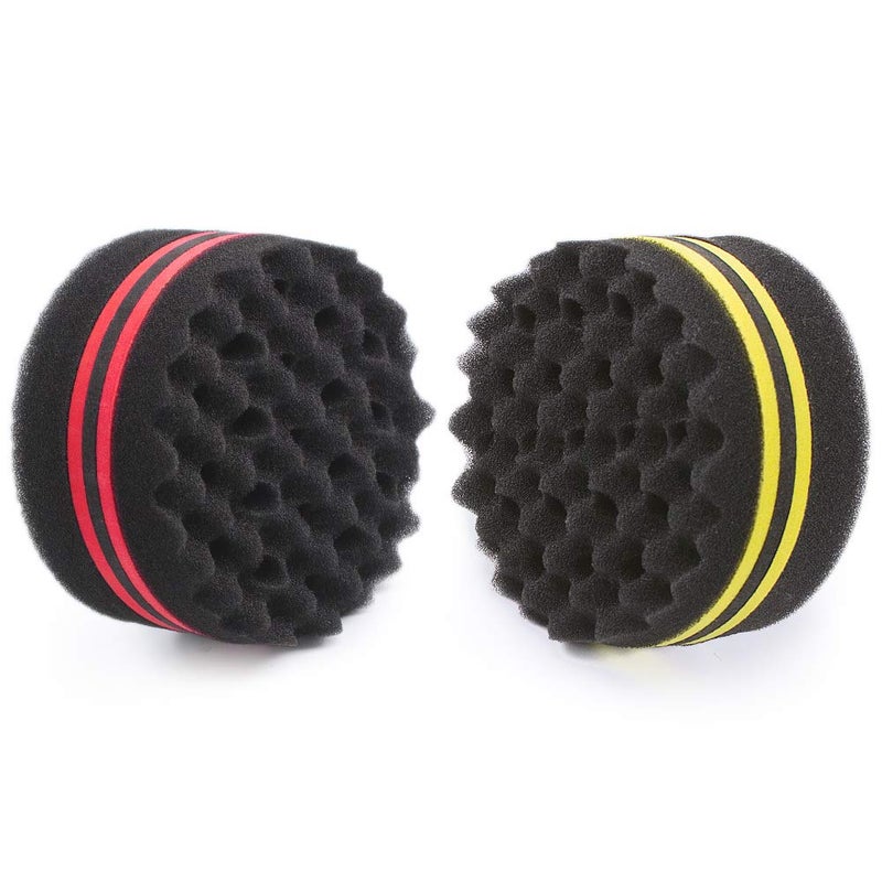 Small and Big Hole Hair Sponge for Twist Dreads Locking Afro Curl Brush Barber 2 PCS