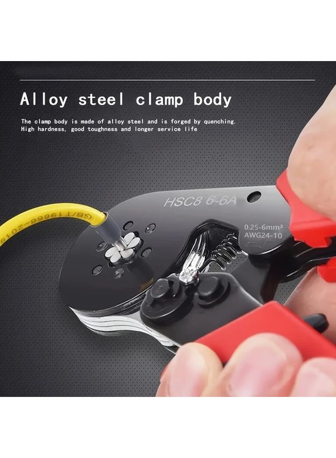 1200pcs Wire Terminals Crimping Tool Kit With Self Adjusting Ratchet Crimper 4 Tooth Hex Crimper Insulated Terminals And Alloy Steel Handle Professional Crimping Pliers Set For AWG24 8 Wire Ranges - Image 5