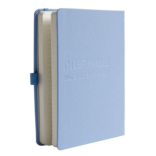 Urby Left Handed Journal w. Leather Cover. The Lefty Stuff Series. College Ruled Left Handed Notebooks, 200 Pages, 80GSM Premium Paper. US Letter Size. 11x8.5in. Baby Blue - Image 1