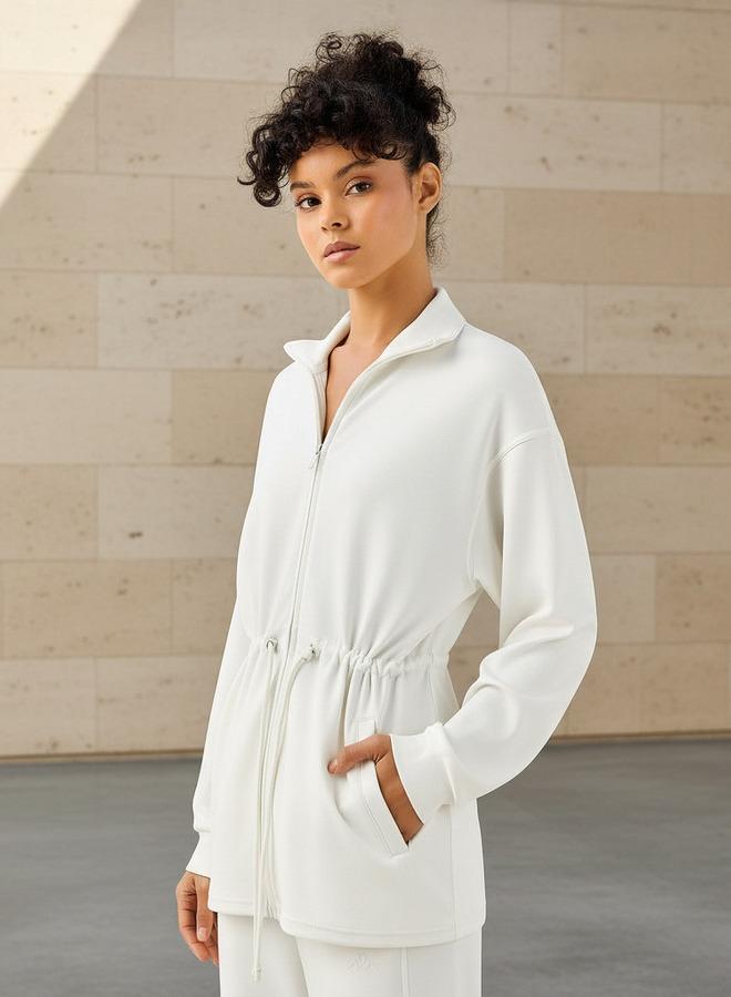 Kappa Women Soft Touch Drawstring Waist Longline Jacket - Image 1