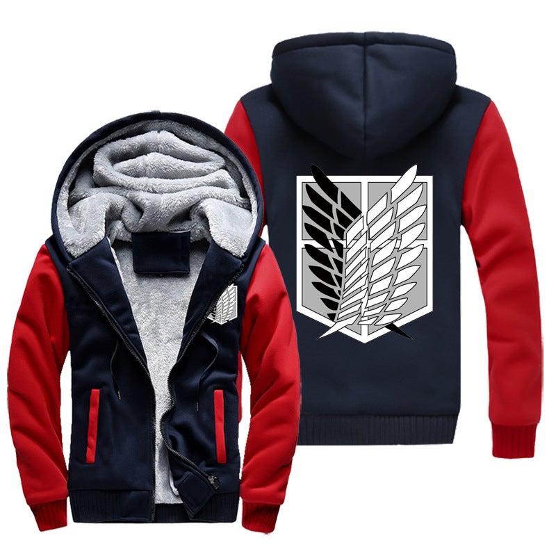 2021 Attack Giant Sweater Jacket Investigation Corps Allen Fleece Zipper Hooded Sweater Male - Image 1