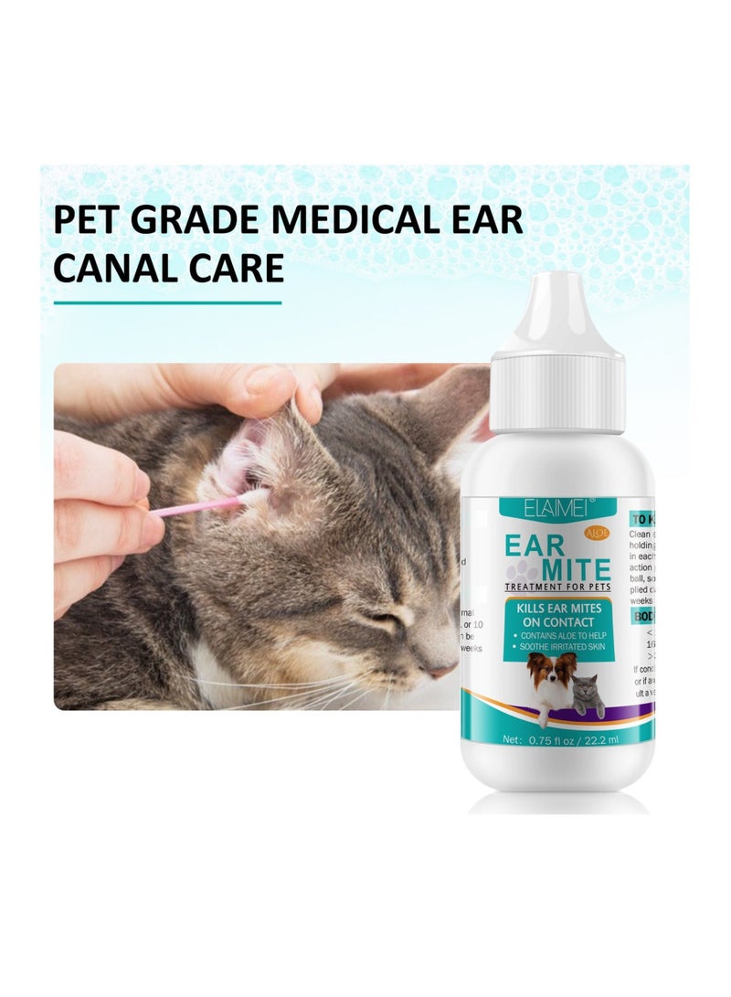 Elaimei Ear Mite Treatment for Pets Keep out of Reach of Children Kills Ear Mites on Contact - Image 2