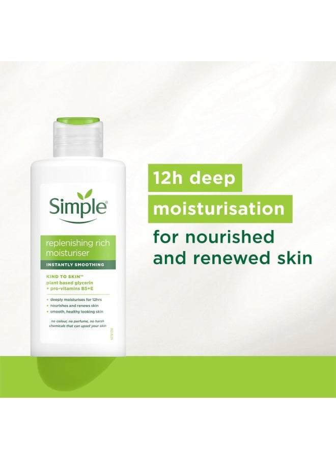 Simple Replenishing Rich Lotion Moisturiser with Pro-Vitamins B5 + E for Nourished, Healthier-Looking Skin 125 ml - Image 4