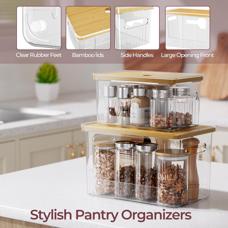 Delamu Acrylic Trash Bag Holder, 2 Pack (XL+S) Stackable Garbage Bag Dispenser, Clear Organizer Bins for Under Sink Organization, Pantry Storage, Cabinet, Kitchen, Laundry, Bathroom - Image 3