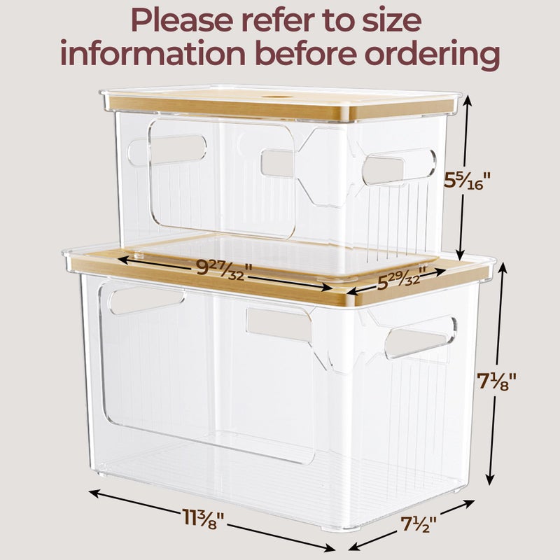 Delamu Acrylic Trash Bag Holder, 2 Pack (XL+S) Stackable Garbage Bag Dispenser, Clear Organizer Bins for Under Sink Organization, Pantry Storage, Cabinet, Kitchen, Laundry, Bathroom - Image 2