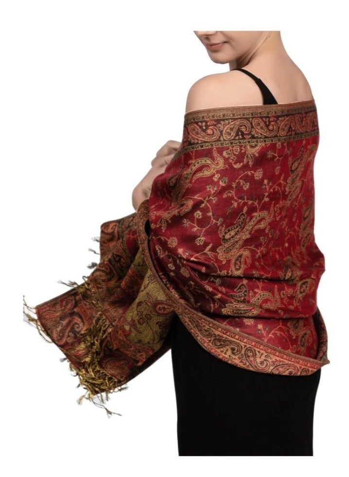 daydayup Women's Bp-025 shawl, comfortable and fashionable shawl, versatile (burgundy) - Image 2