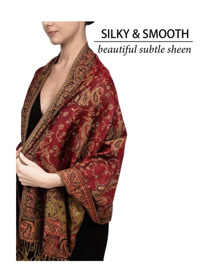 daydayup Women's Bp-025 shawl, comfortable and fashionable shawl, versatile (burgundy) - Image 1
