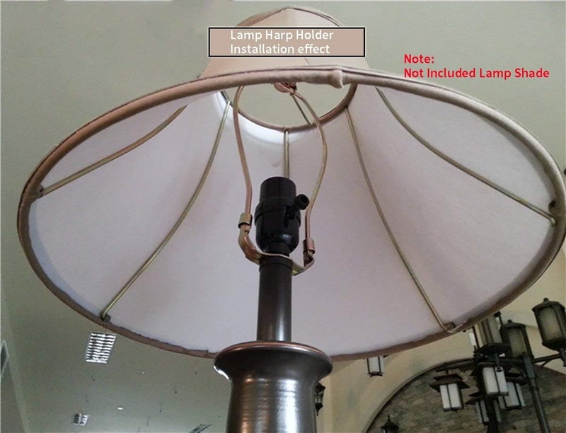HSIULMY 2 Pcs 8 inch Lamp Harp Holder for Table and Floor Lamps (Chrome Polished) - Image 4