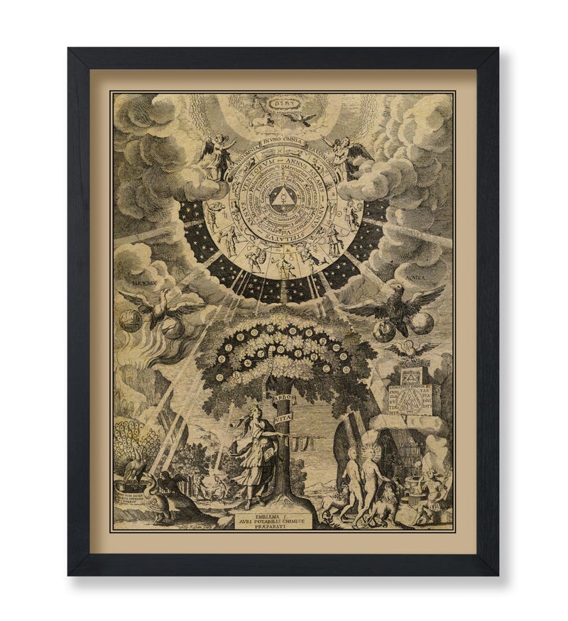 Poster Master Vintage The Alchemical Tree of Life Poster - Retro Print - Celestial Art - Mythology Art - Gift for Men & Women - Wall Decor for Living Room or Bedroom - 8x10 UNFRAMED Wall Art - Image 1