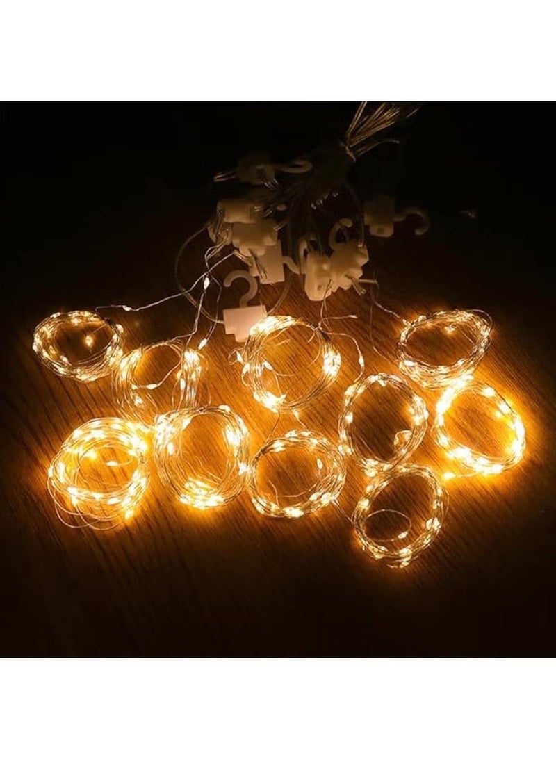 فياكين سلسلة أضواء LED بيضاء للستائر الزخرفية - مقاس 2.4 × 3 × 3 متر - Image 4