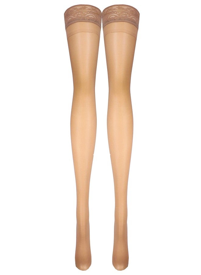 Truform Compression 8-15 mmHg Sheer Thigh High Stockings Beige, X-Large, 2 Count (1764BG-XL 2PK) - Image 5